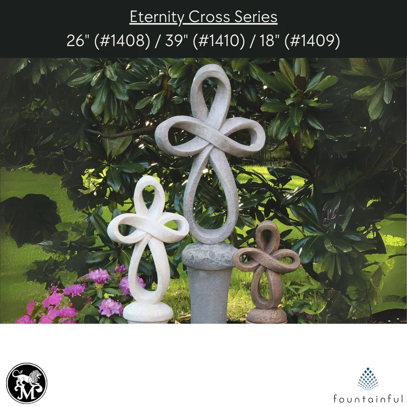 Eternity Cross Concrete Garden Statues - Massarellis