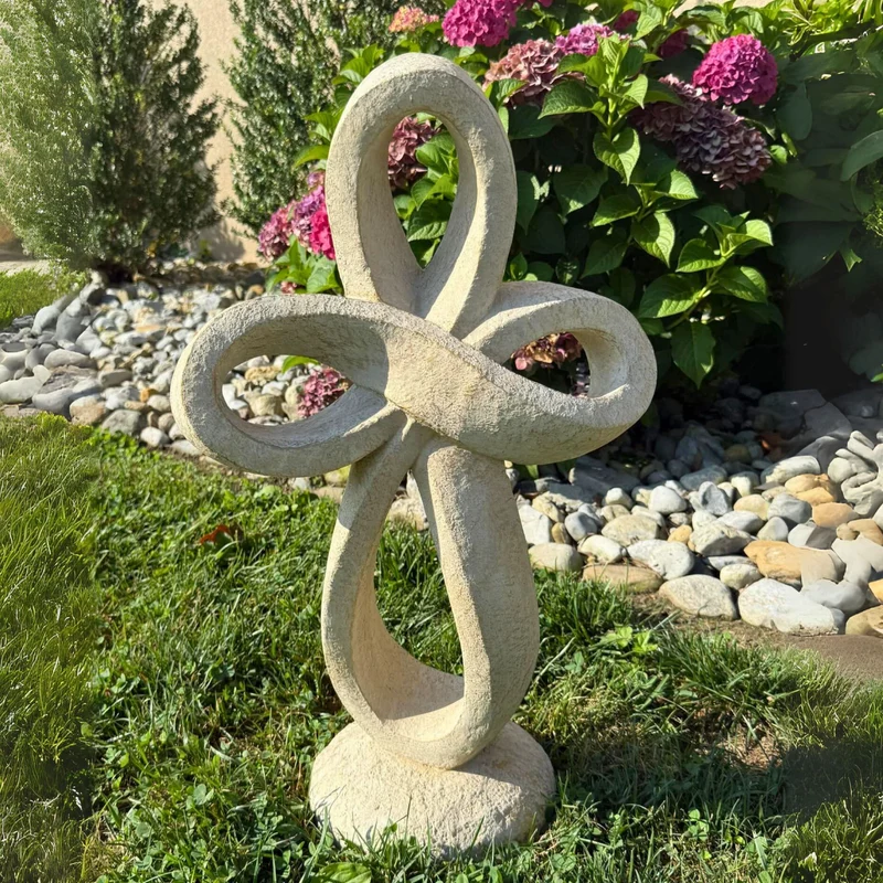 Eternity Cross 59" Concrete Garden Statue - Massarellis #1407
