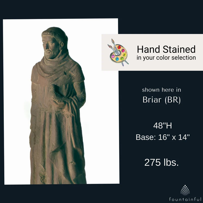 St. Francis Extra Large Concrete Garden Statue - Fiore #125