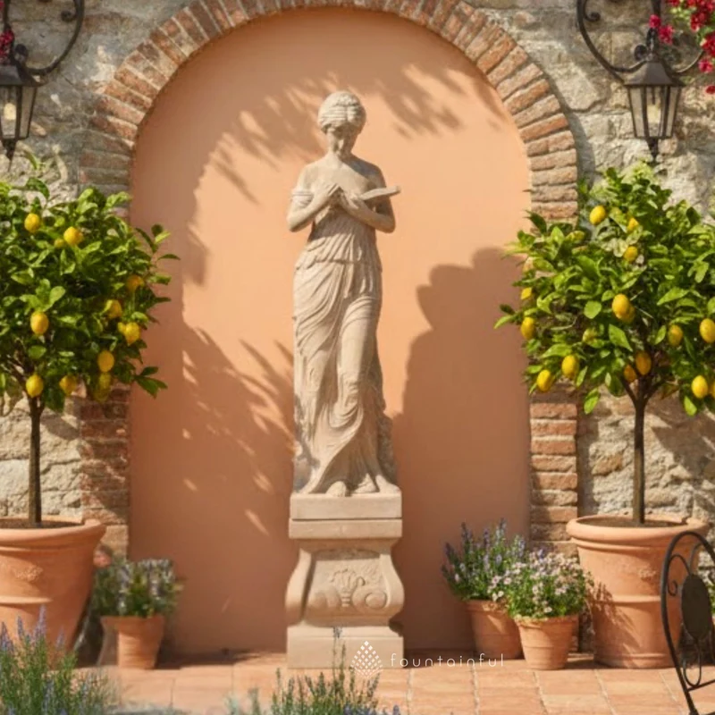 Marsala Woman Concrete Garden Statue - Fiore #745