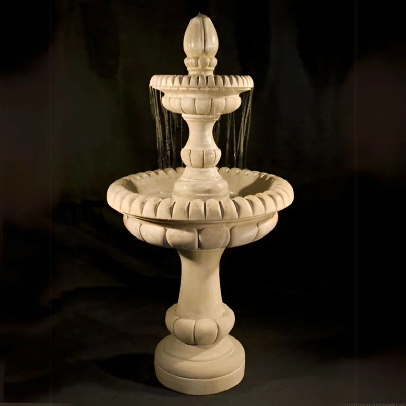 Pioggia 2-Tier Concrete Fountain - Fiore #LG163FS