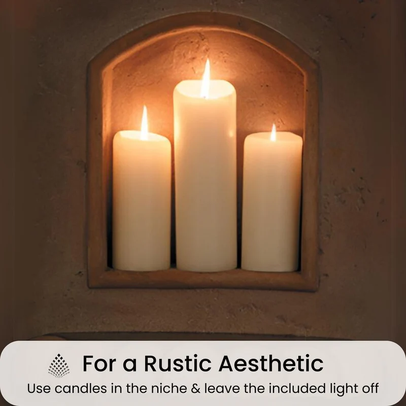 Basque Concrete Wall Fountain with Light - Fiore #2083