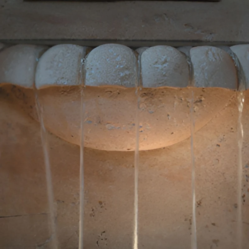 Basque Concrete Wall Fountain with Light - Fiore #2083