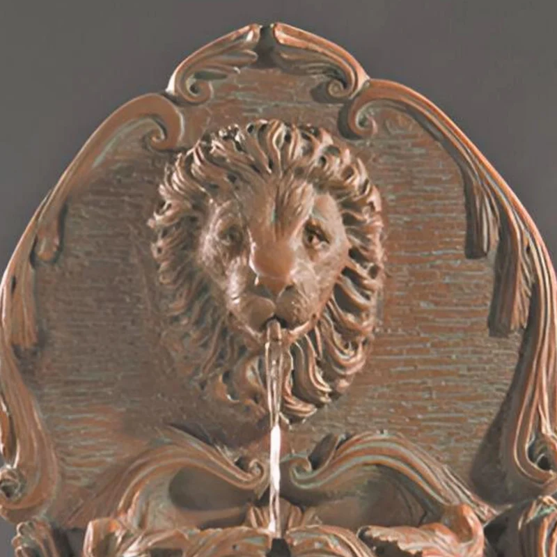 Lion Hanging Concrete Wall Fountain - Fiore #2032