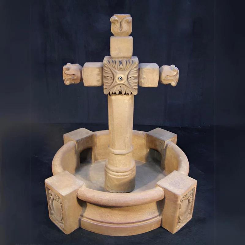 Ancient Cross Concrete Pond Fountain - Fiore #2145