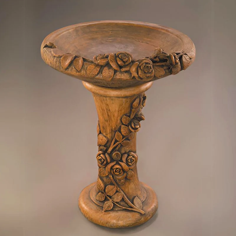 Climbing Roses Concrete Bird Bath - Fiore #421