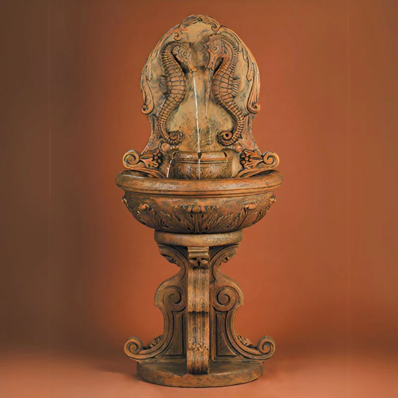 Sea Horse Concrete Wall Fountain - Fiore #2061