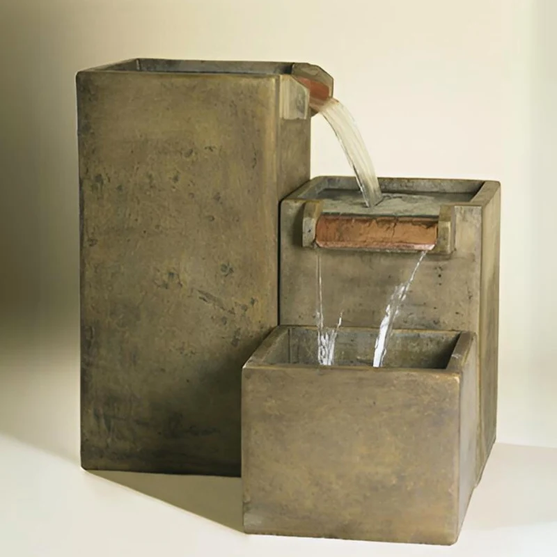 Square Cascade Concrete Fountain - Fiore #AV118