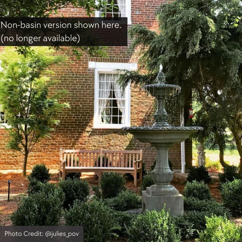 Charleston 2-Tier Concrete Fountain in Basin - Campania #FT257