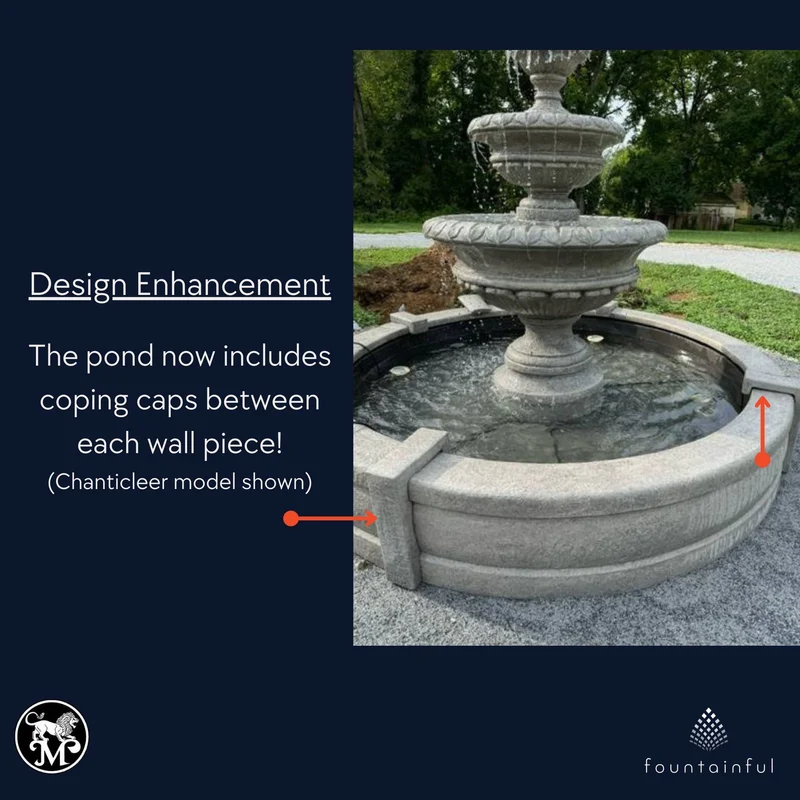Windley Key 3-Tier Concrete Fountain w/Pool - Massarellis #3731