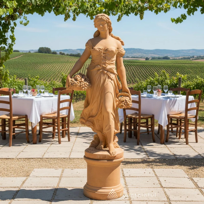 Grape Harvest Concrete Garden Statue - Giannini #8014