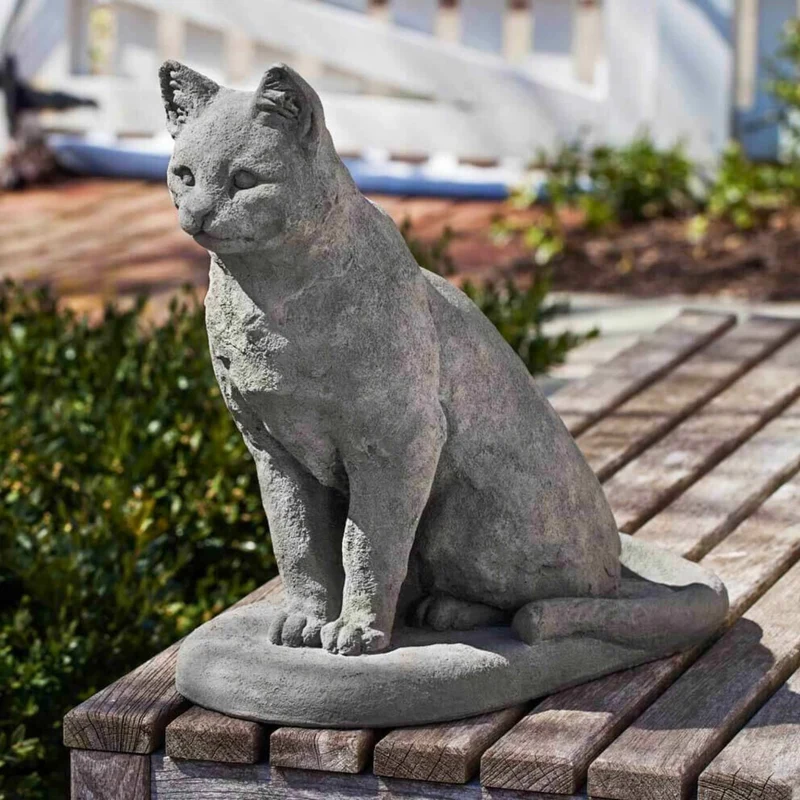Garden Cat Concrete Statue - Campania #A228
