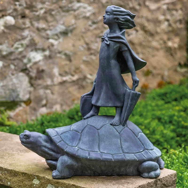 Tortoise Shell Express Concrete Garden Statue - Campania #S512