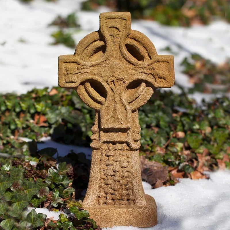 Celtic Cross Concrete Garden Statue - Campania #S474