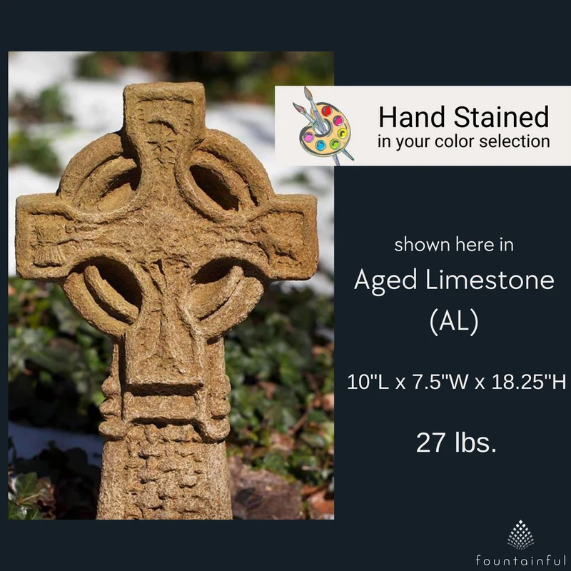 Celtic Cross Concrete Garden Statue - Campania #S474