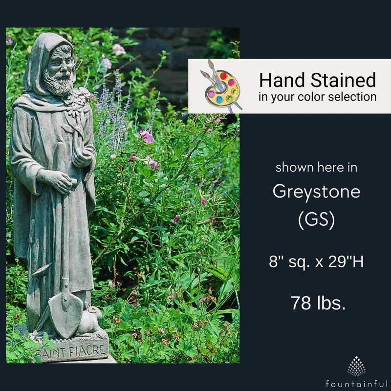 St. Fiacre Concrete Garden Statue - Campania #R031