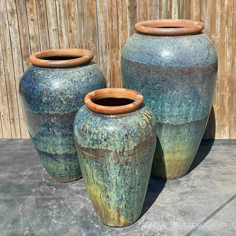 Triple Tuscany Vase "Blue/Green" Water Fountain - Complete Kit - Blue Thumb