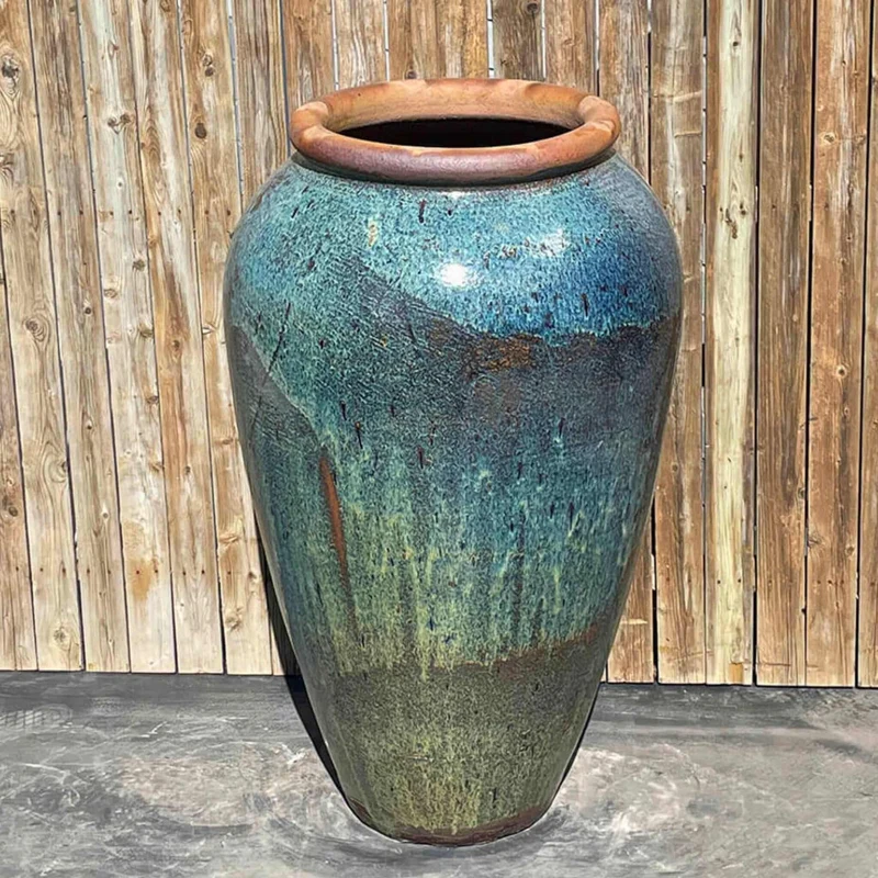 47" Tuscany Vase "Blue/Green" Water Fountain - Complete Kit - Blue Thumb
