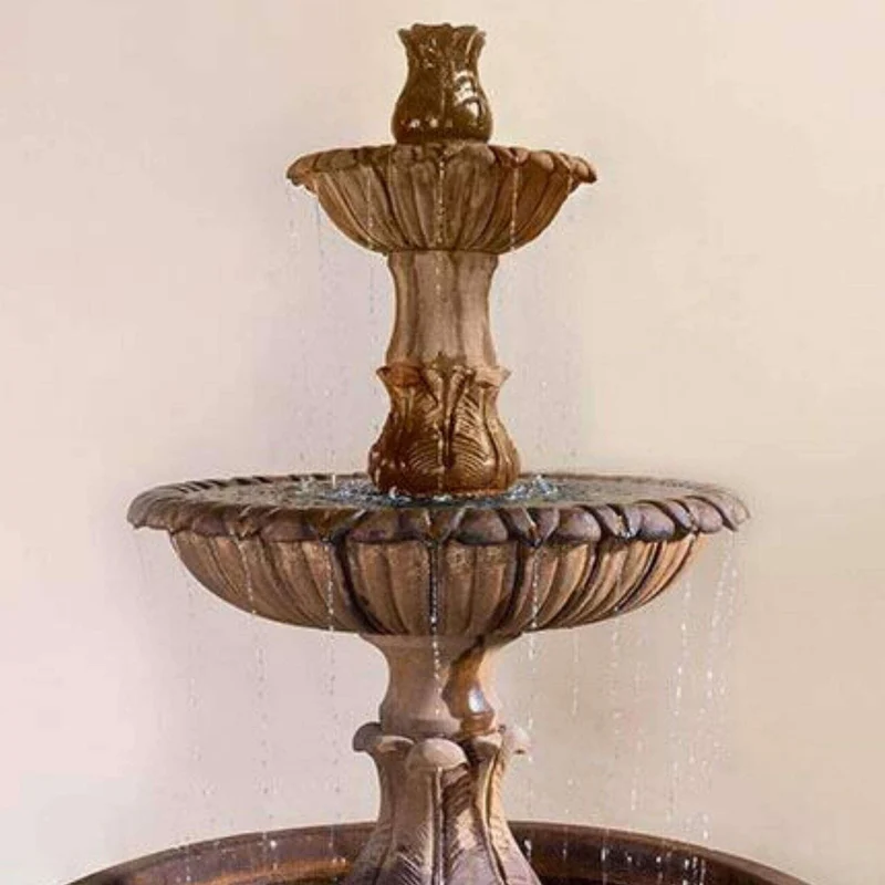 Grandis Calanthia 2-Tier Concrete Pond Fountain - Giannini #1697
