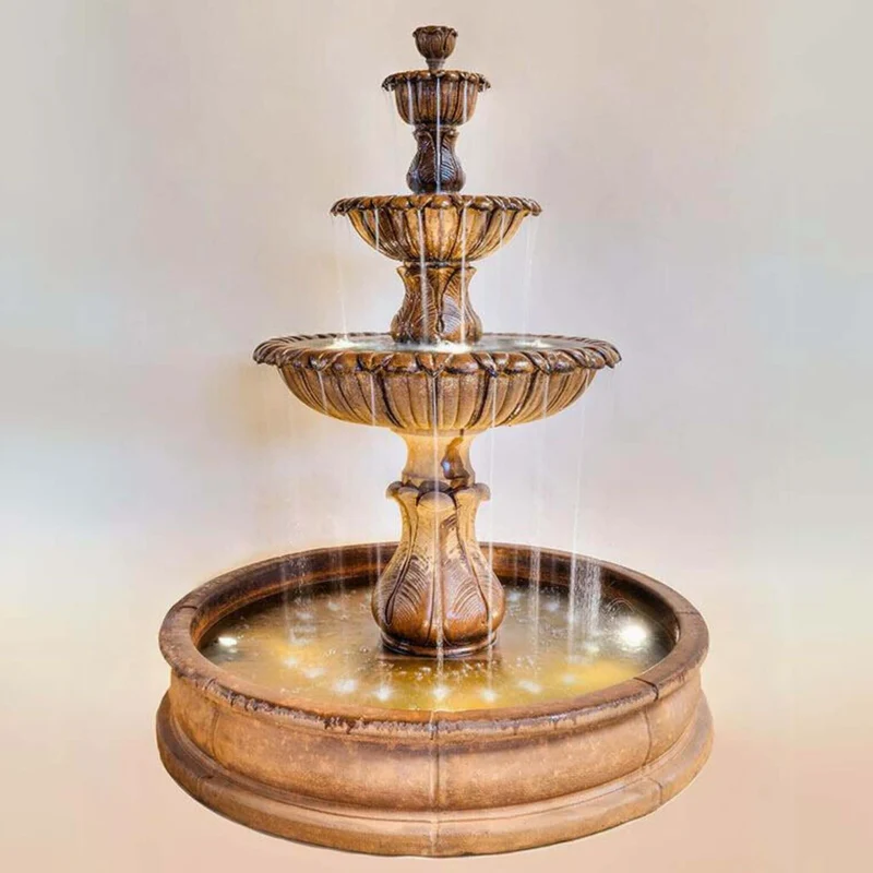 Calanthia 3-Tier Concrete Pond Fountain - Giannini #1696