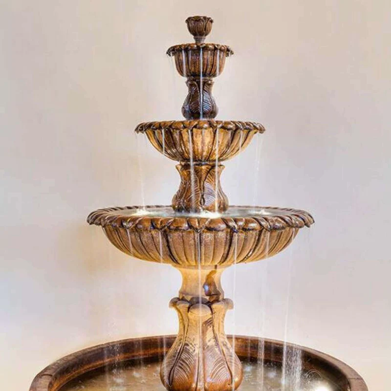 Calanthia 3-Tier Concrete Pond Fountain - Giannini #1696