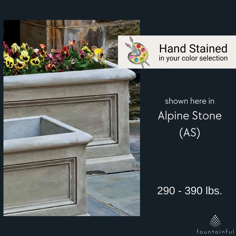 Orleans Large Window Box Concrete Planters - Campania