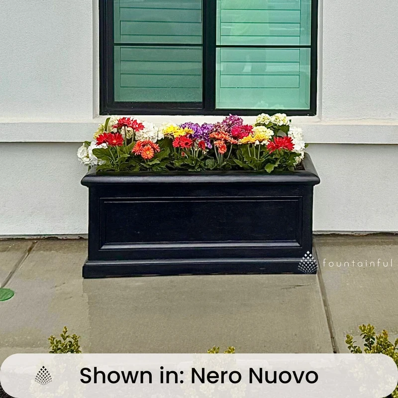 Orleans Large Window Box Concrete Planters - Campania