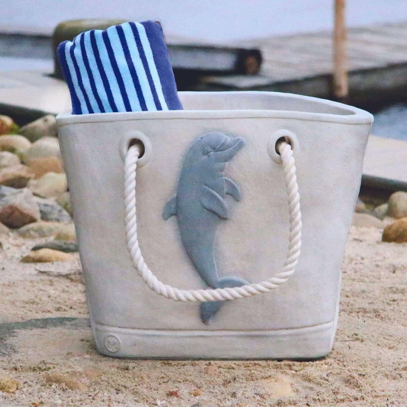 Dolphin Concrete Tote Planter - Massarellis #6566