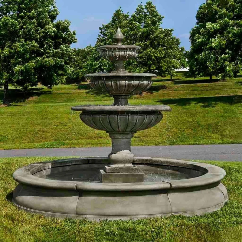 Longvue Estate 3-Tier Concrete Fountain - Campania #FT239
