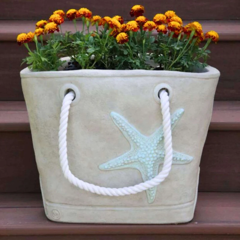 Starfish Concrete Tote Planter - Massarellis #6542