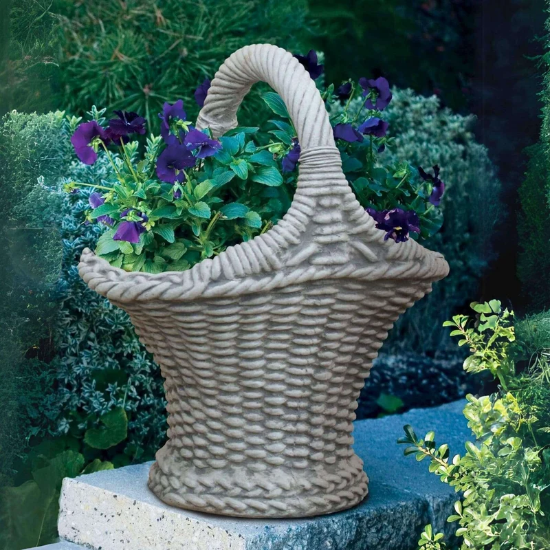 Victorian Basket (Small) Concrete Planter - Massarellis #6578
