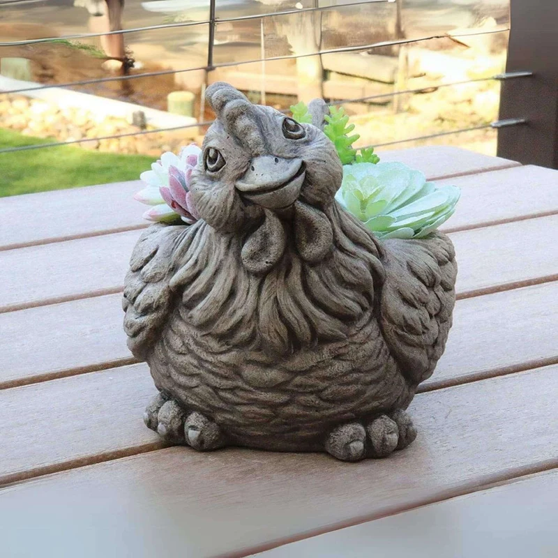 Hannah The Hen Concrete Planter - Massarellis #6087