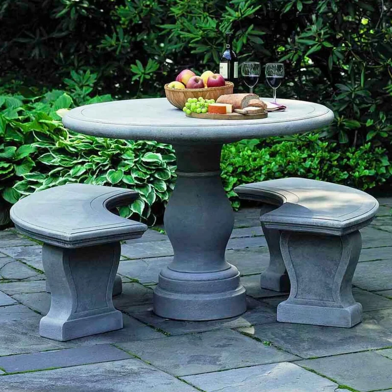 Palladio Concrete Benches & Table Set - Campania