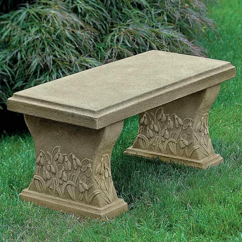 Snowdrop Concrete Garden Bench - Campania #BE26