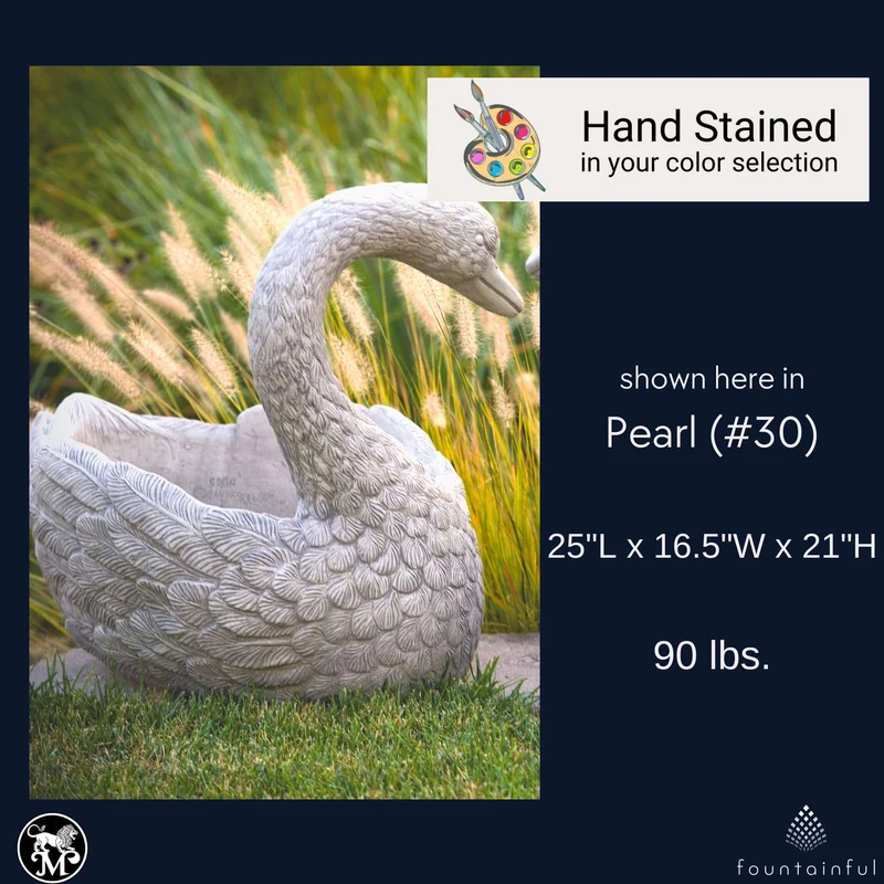Heart Swans Concrete Planters - Massarellis