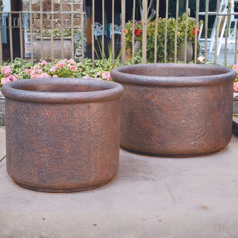 Urban Large Round Concrete Planters - Massarellis #6065