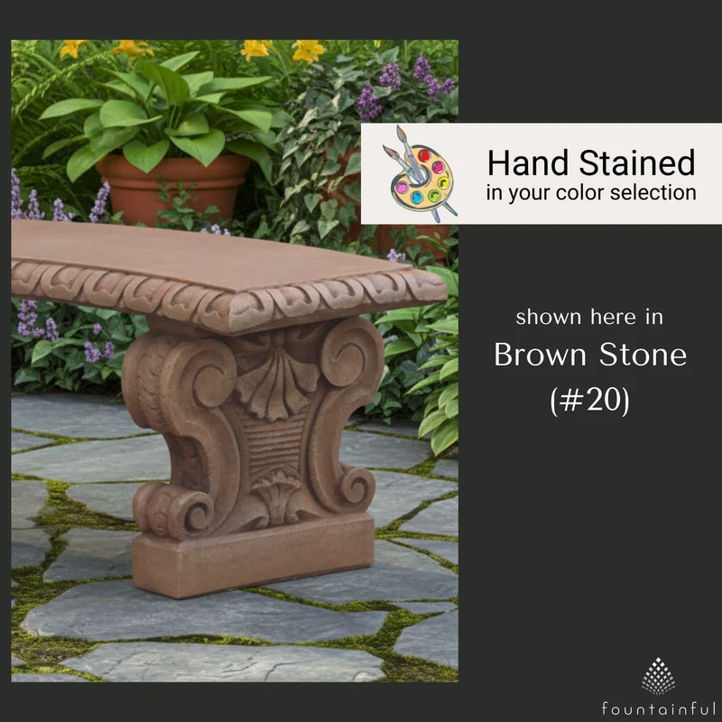 Verona Curved Concrete Garden Bench - Massarellis #4251