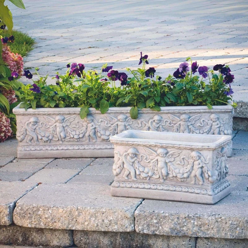 Angel Box Concrete Planters - Massarellis