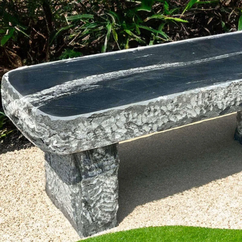 Mountain Wave Granite Garden Bench - 48" - Blue Thumb