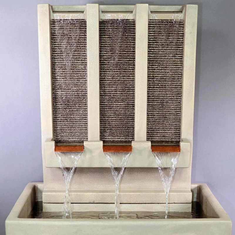 Tri Lamina Brentwood Concrete Wall Fountain - Giannini #1825