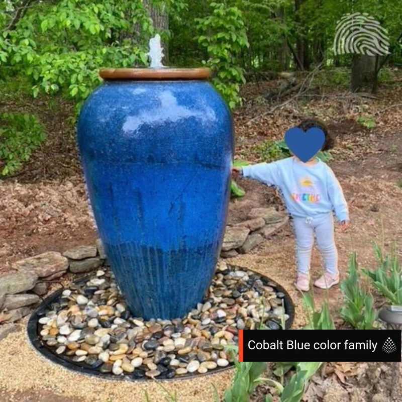 55" Tuscany Vase "Cobalt Blue" Water Fountain - Complete Kit - Blue Thumb