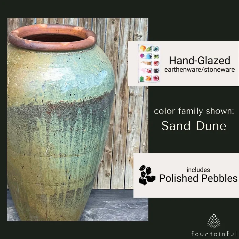 Triple Tuscany Vase "Sand Dune" Water Fountain - Complete Kit - Blue Thumb