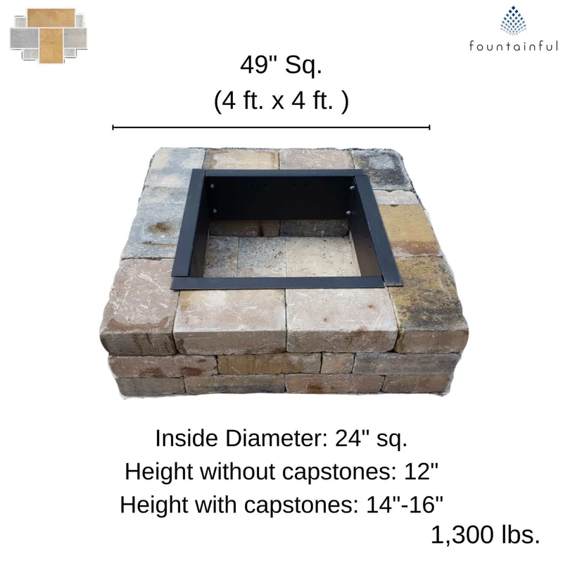 DIY Square Wood Burning Fire Pit Kit