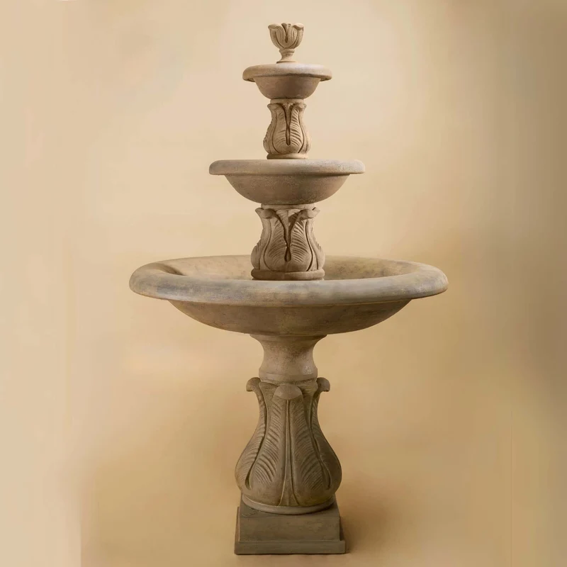 Folium 3-Tier Concrete Fountain - Giannini #1689