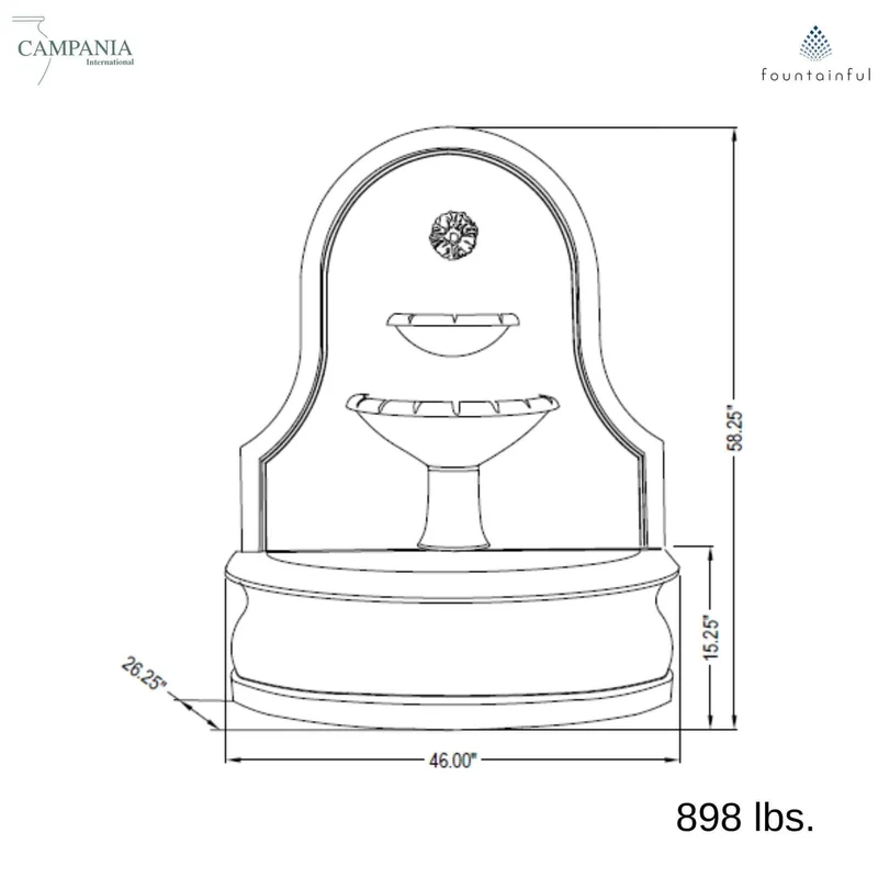 Estancia Concrete Wall Fountain - Campania #FT155