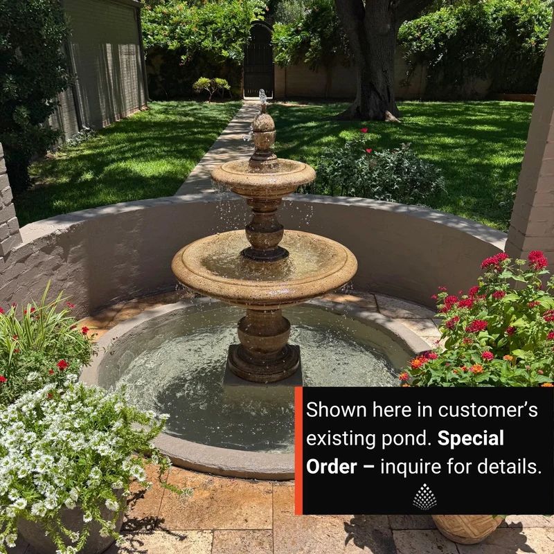 Caterina 2-Tier Concrete Fountain - Campania #FT192