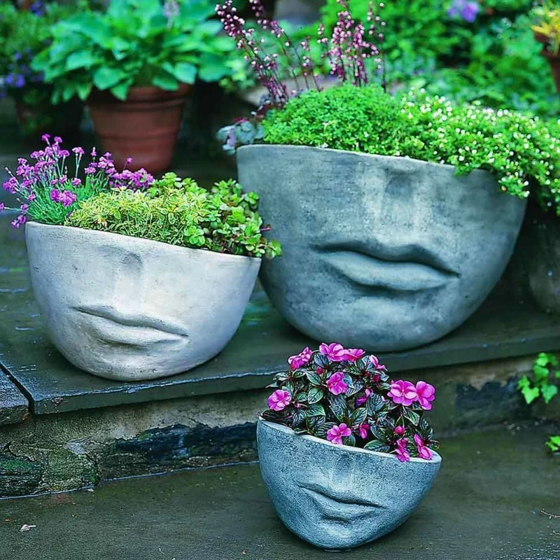 Faccia Concrete Planters - Campania