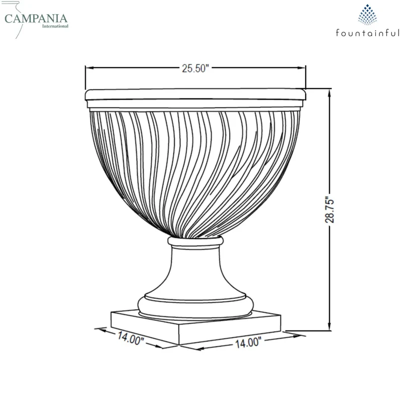 Quadrille Concrete Urn Planter - Campania #P698