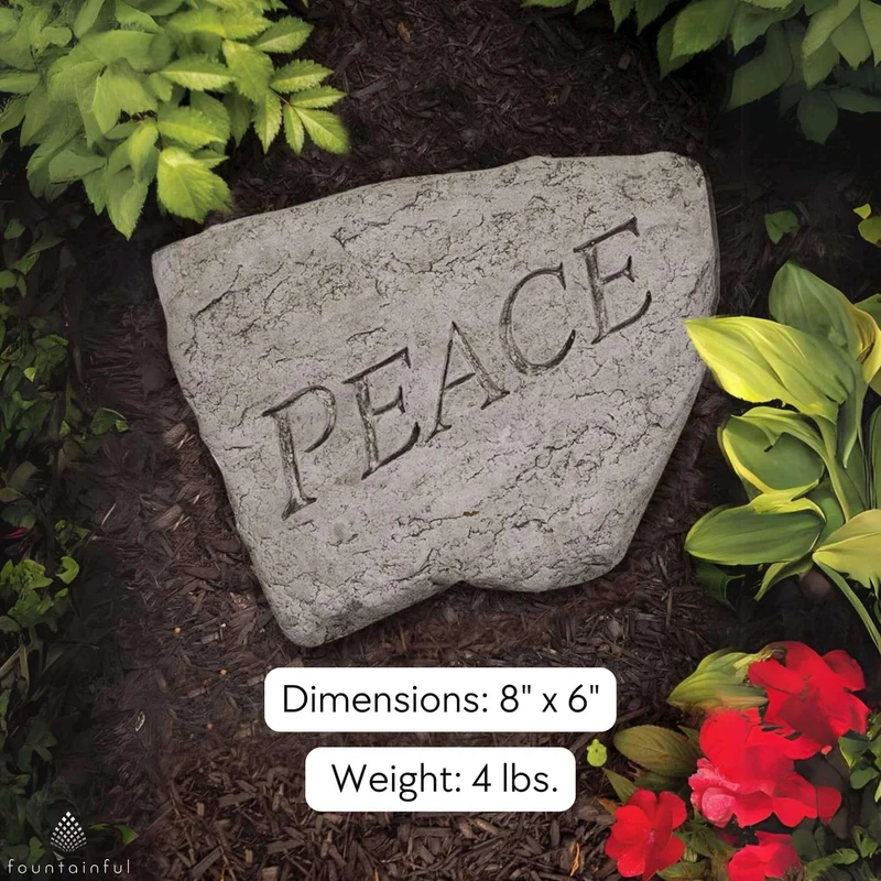 PEACE Concrete Garden Greeting Stone - Massarellis #1935