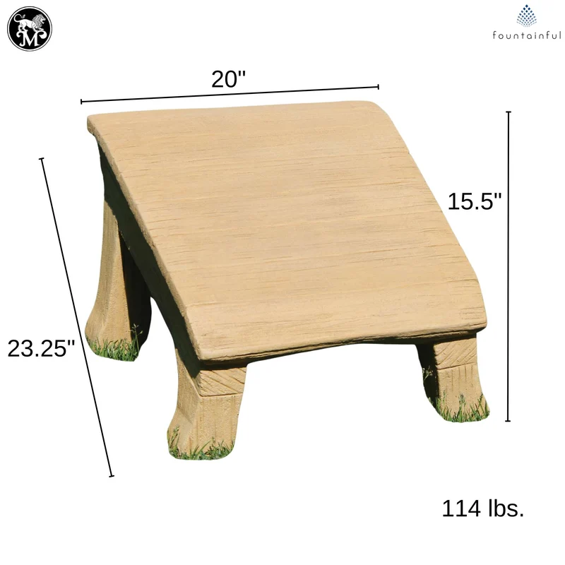 Rustic Adirondack Concrete Footstool - Massarellis #4600
